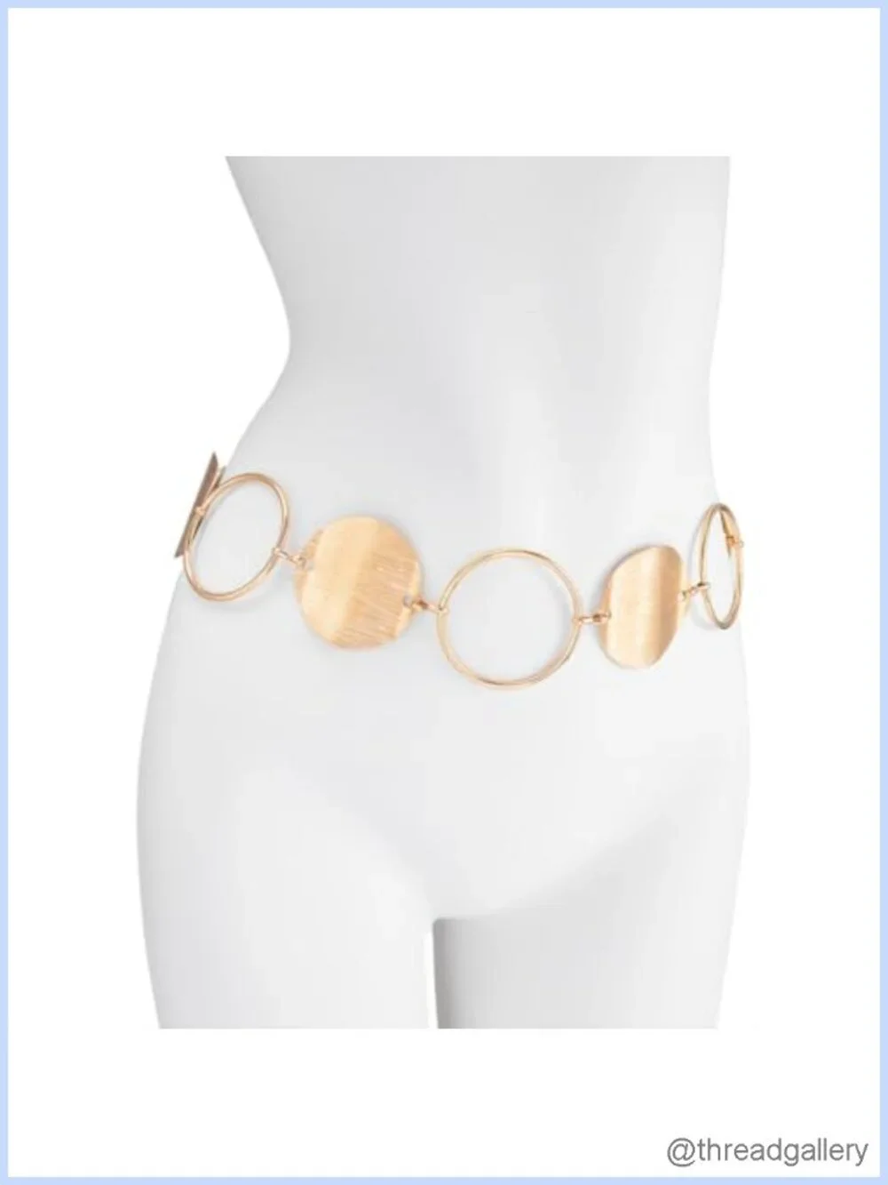 Chunky Gold Plated Circle Disc Body Chain Belt Women Festival Jewelry Adjustable